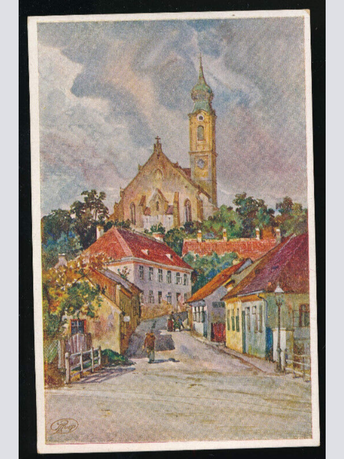 AK aus Mistelbach Kirchengasse Niedrösterreich  (2943)