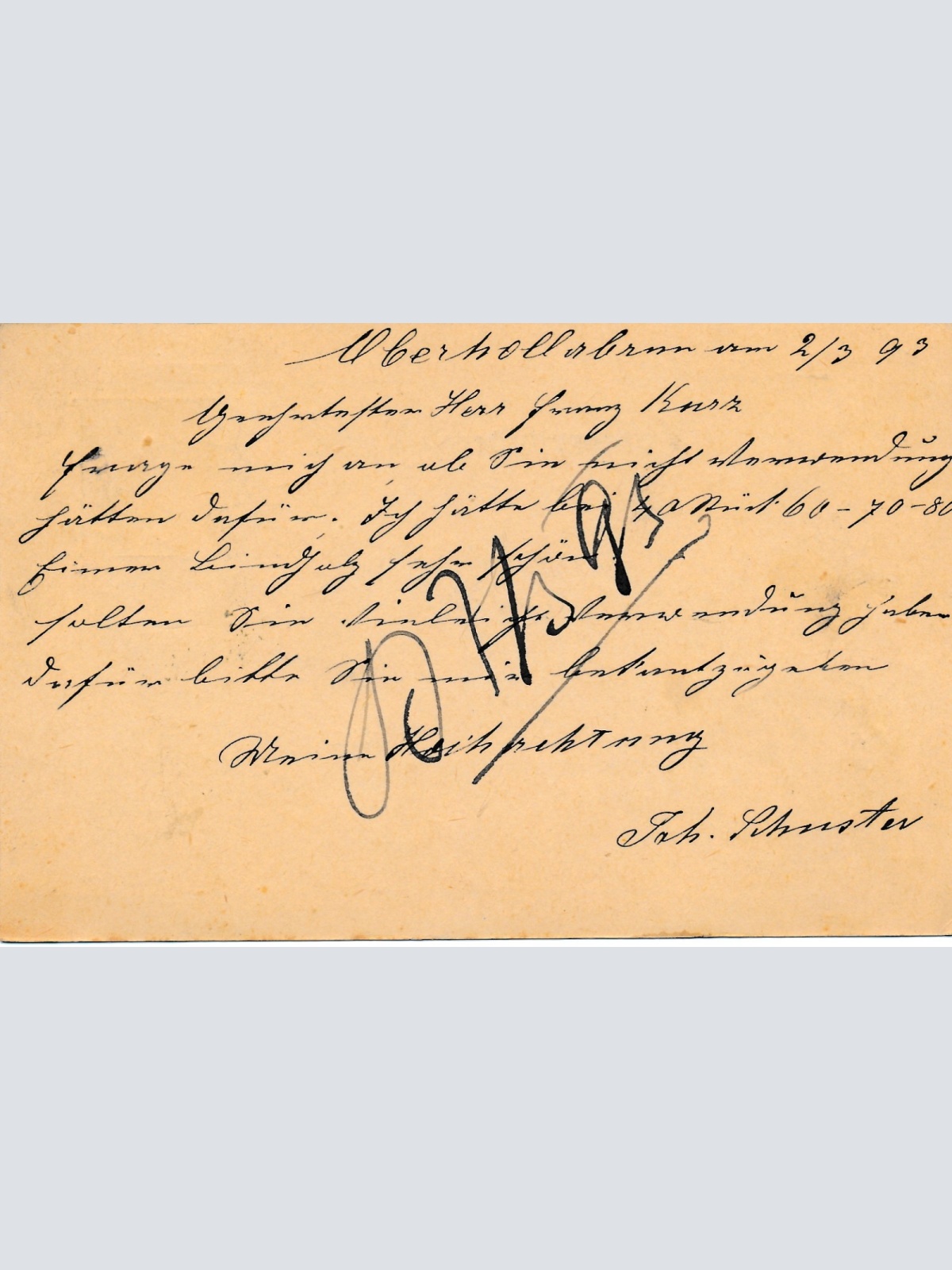 2 Kreuzer Ganzsachen - Karte aus Ober Hollabrunn (16359)