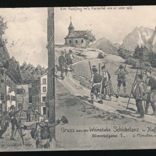 AK aus Kufstein gruss aus der Weinstube Schicketanz Tirol (2909)