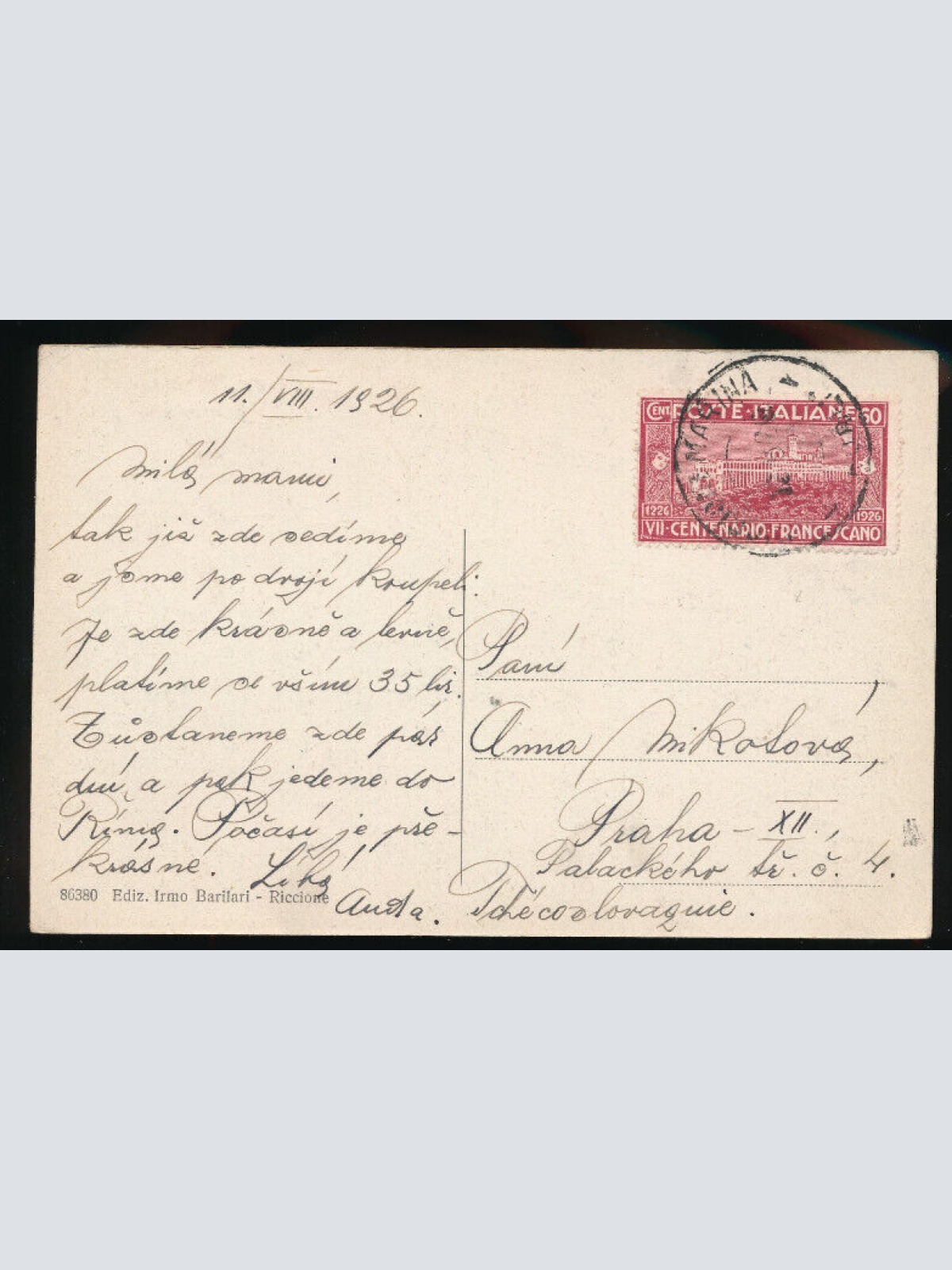 AK aus Riccione ba ridente spiaggia Italien (3049)