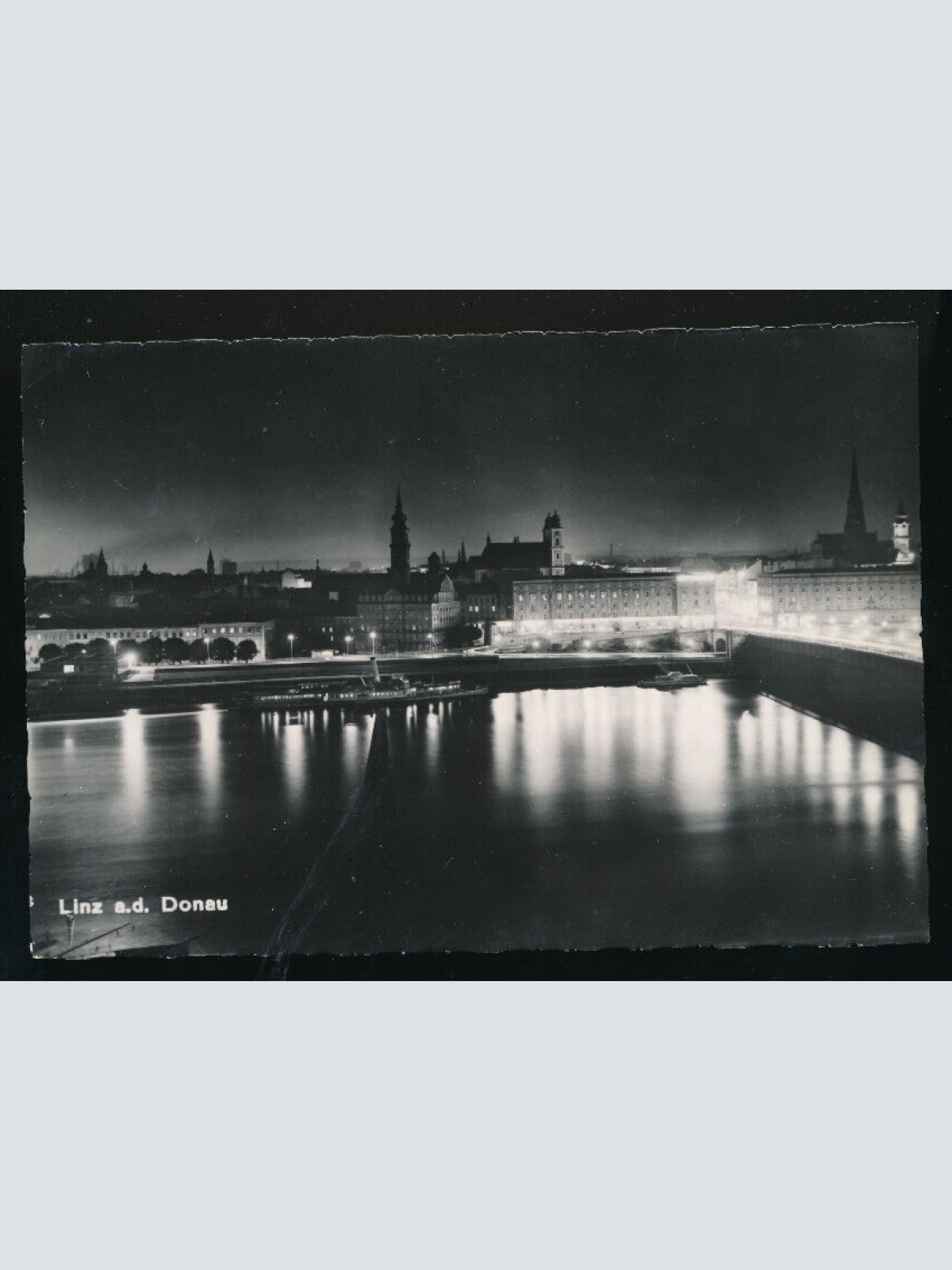 AK aus Linz an der Donau bei Nacht Oberösterreich (3393)