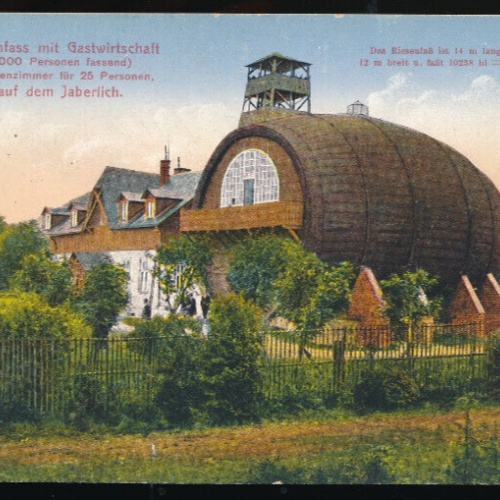 AK aus Jaberlich - Javornik Riesenfass mit Gastwirtschaft Tschechien (2976)