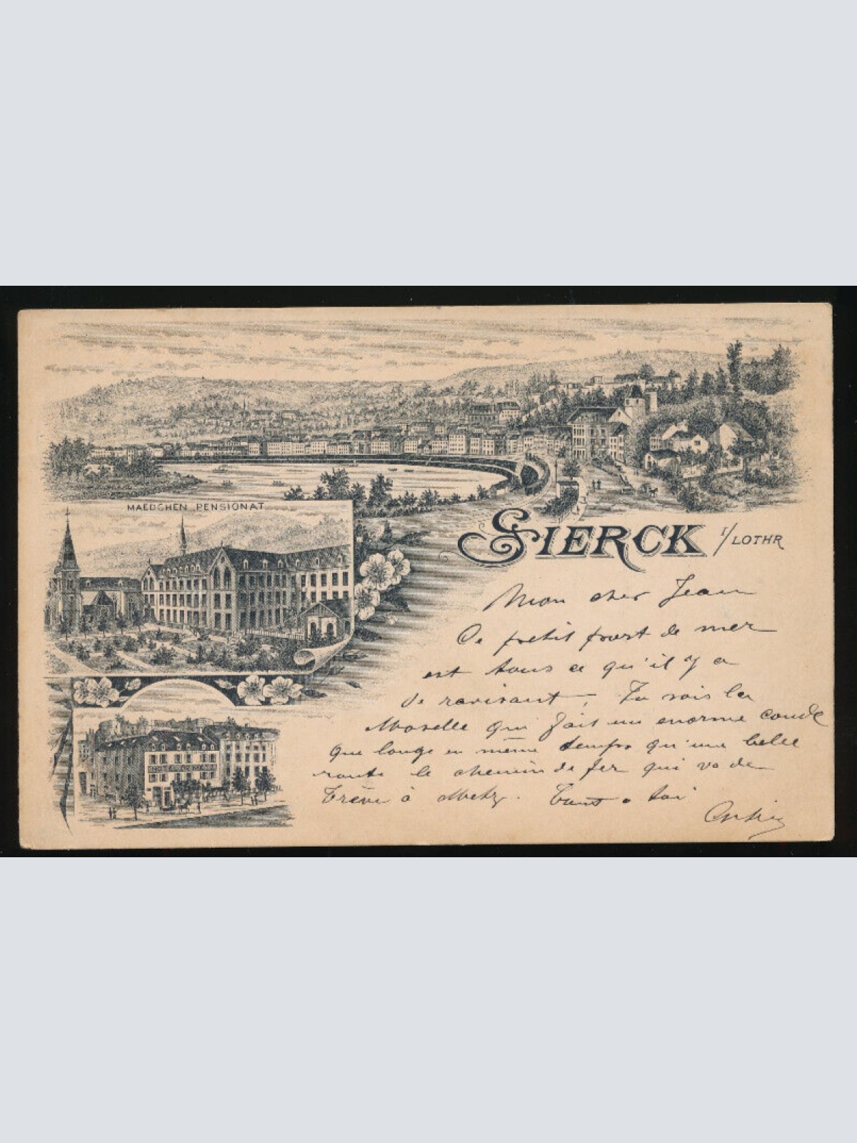 Litho - Karte aus Sierck Frankreich (3317)