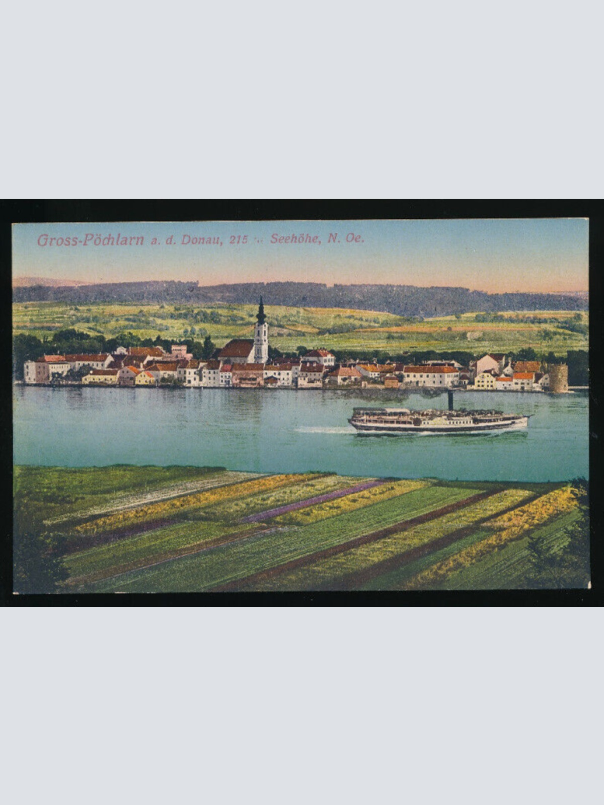 AK aus Gross Pöchlarn an der Donau mit Dampfer Niedrösterreich (3305)