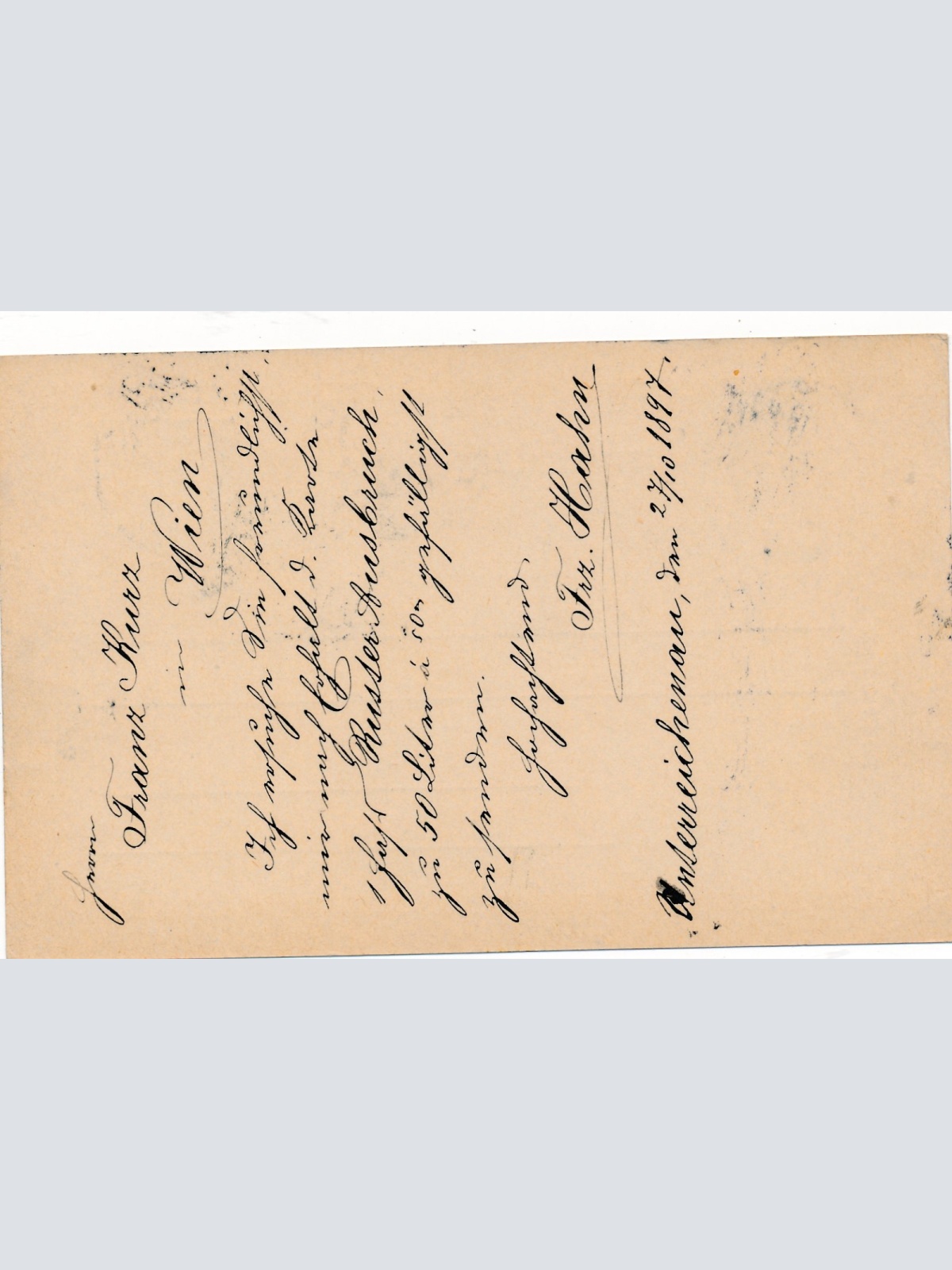 2 Kreuzer Ganzsachen - Karte aus Falkenau an der Eger (16358)