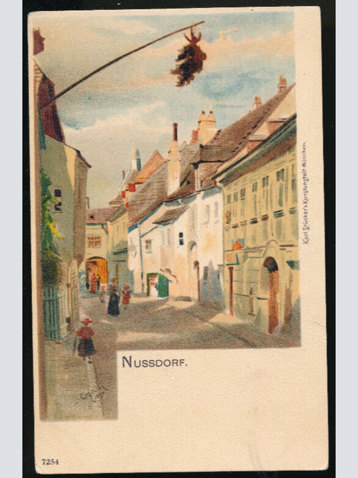 Künstler AK aus Wien Nussdorf Wien (3634)