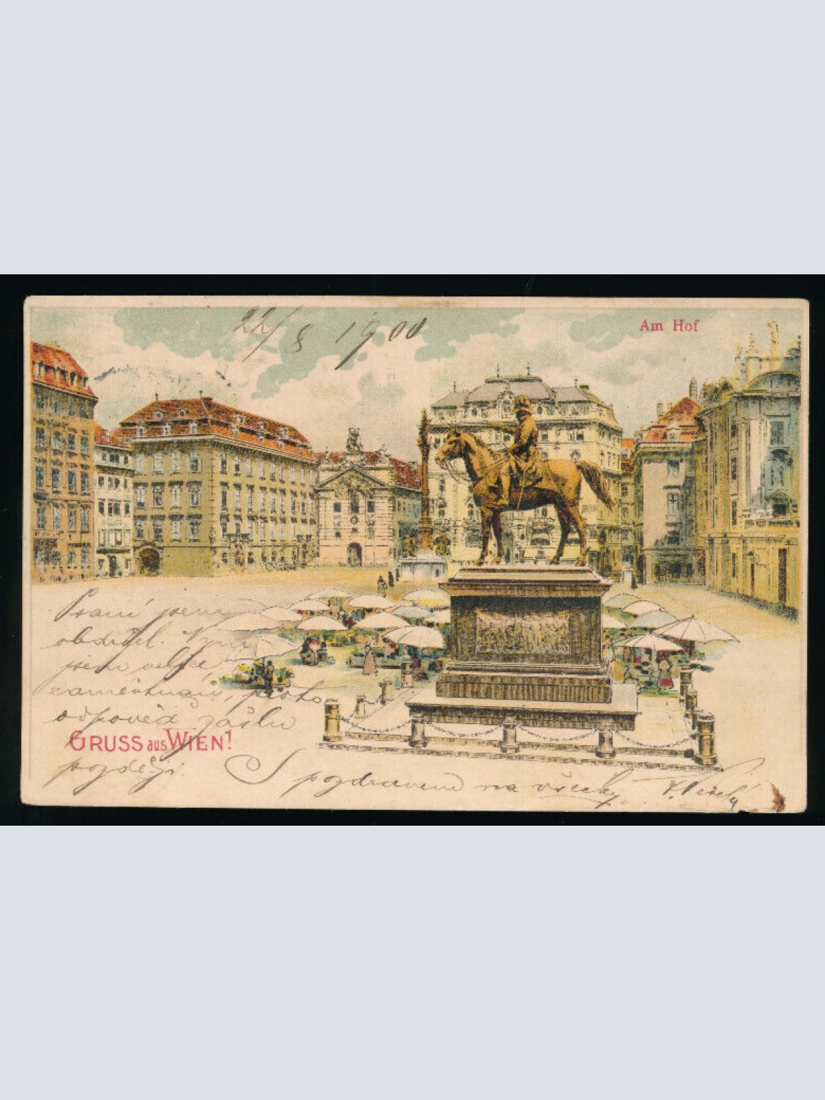 Litho - Karte gruss aus Wien am Hof (3637)