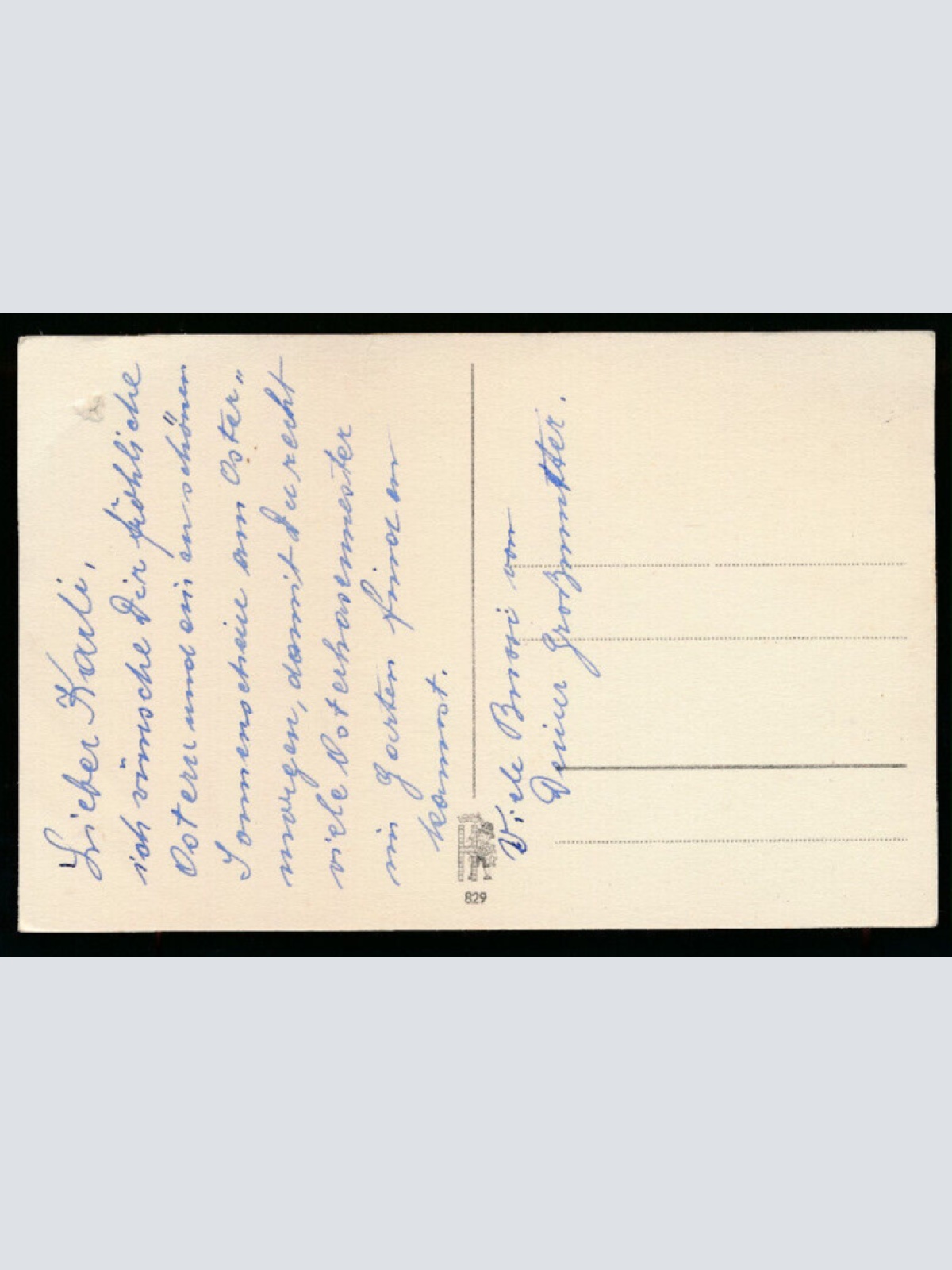 AK ein fröhliches Osterfest zwei Hasen mit Ostereier (3621)