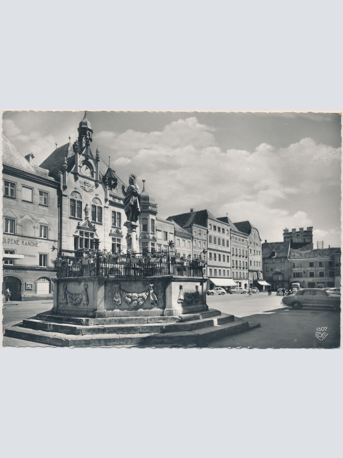 AK, Braunau, Die Grenzstadt am Inn, Marienbrunnen, Oberösterreich (S309)