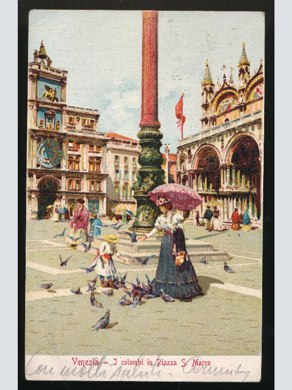 AK aus Venedig - Venezia J colombi in Piazza S. Marco Italien (3581)
