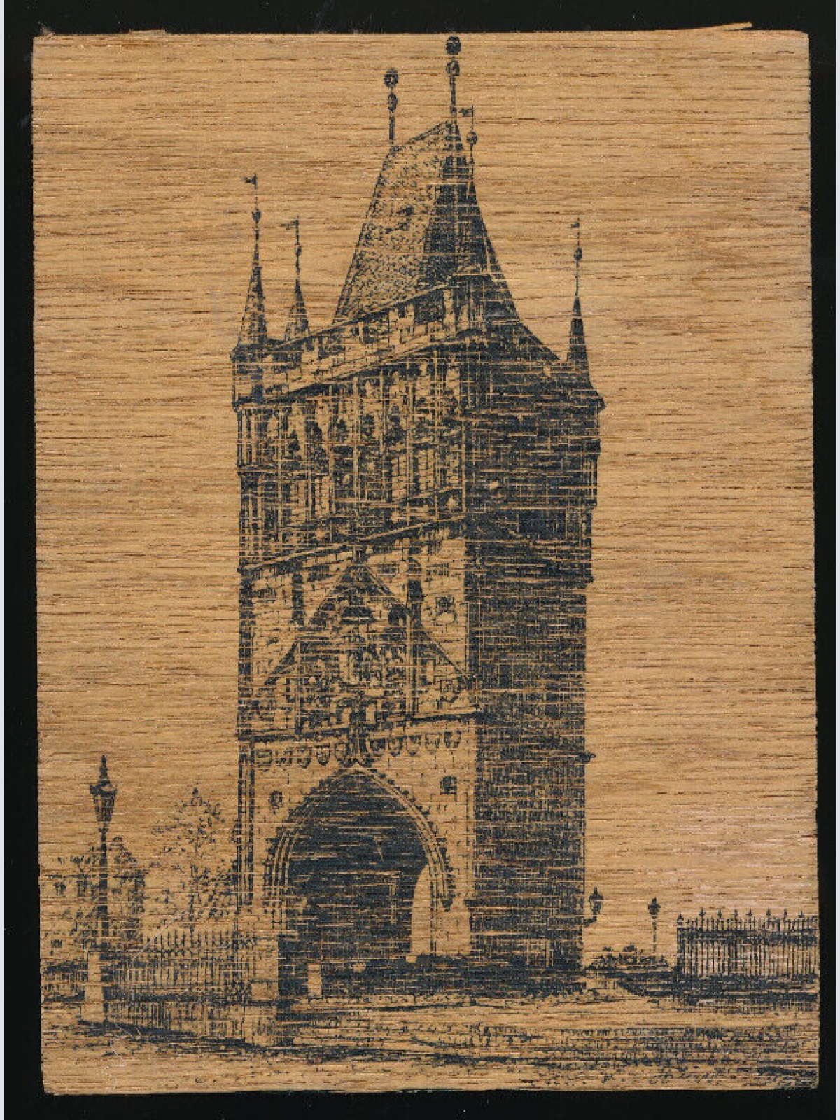 Holzkarte aus Prag - Praha - Prague Tschechoslowakei (3571)