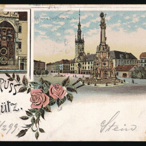 Litho - Karte gruss aus Olmütz Tschechoslowakei (2894)