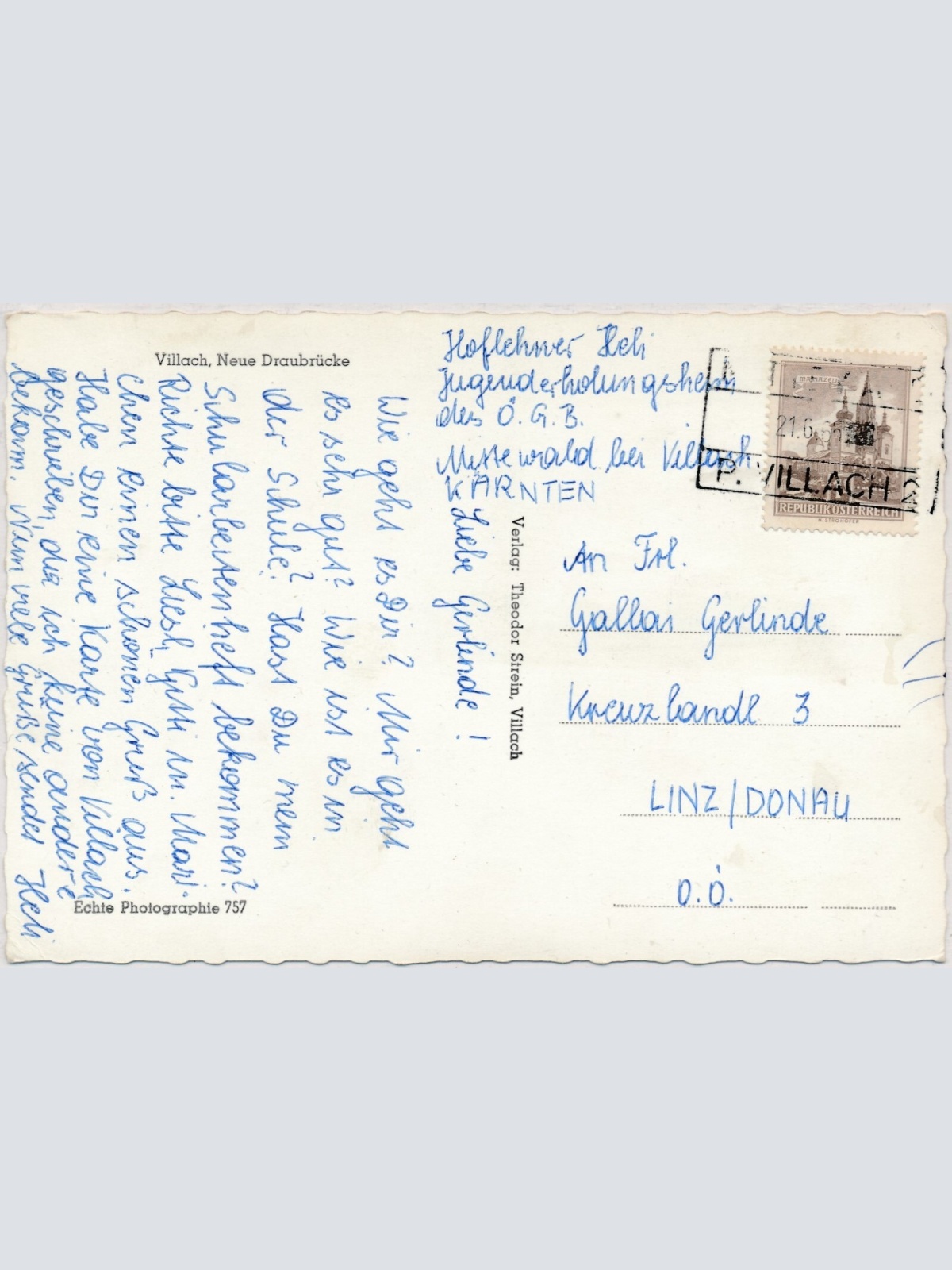 AK, Villach, Neue Draubrücke, Kärnten, Österreich (S294)