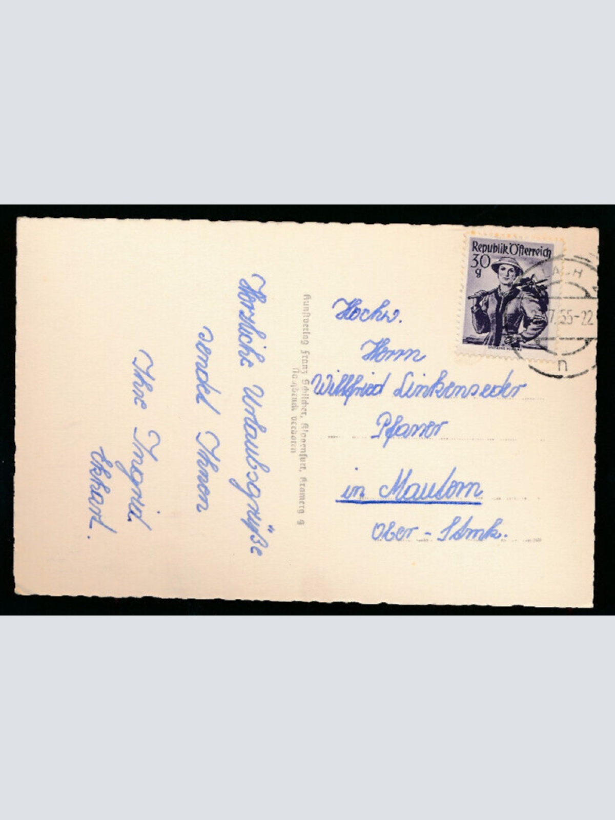 AK aus Villach Stadtpfarrturm bei Nacht Kärnten (3589)