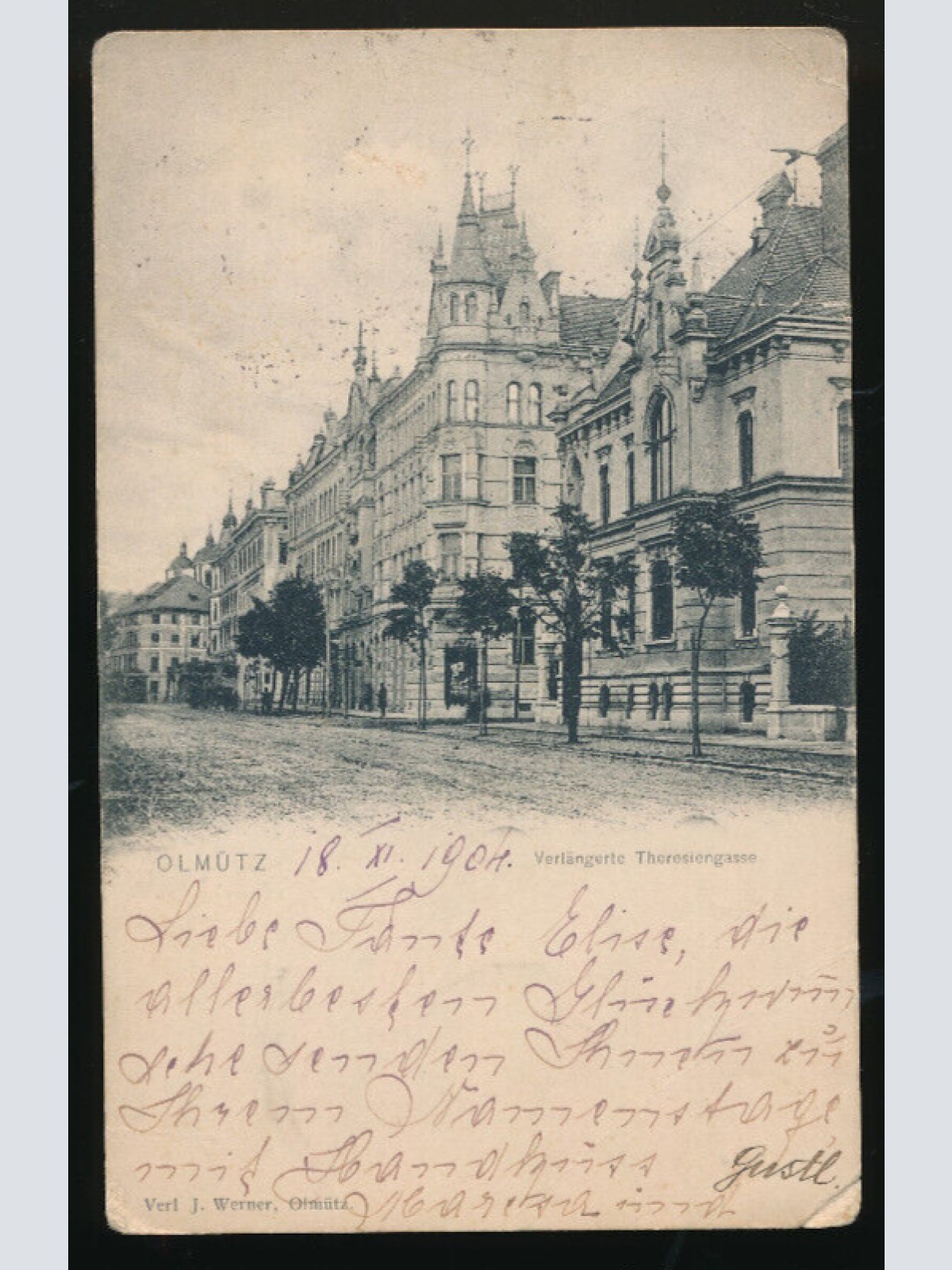 AK aus Olmütz Theresiengasse Tschechoslowakei (3473)