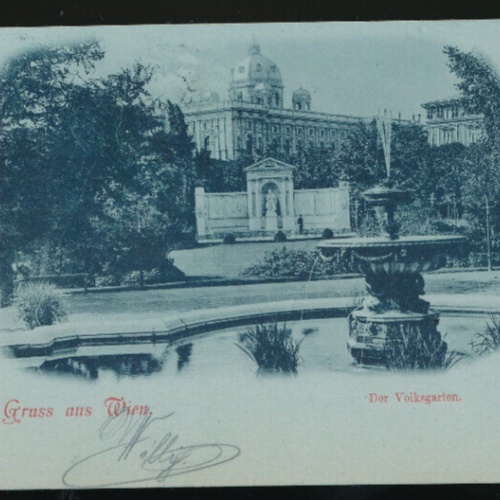 Mondschein - Karte gruss aus Wien Volksgarten (3475)