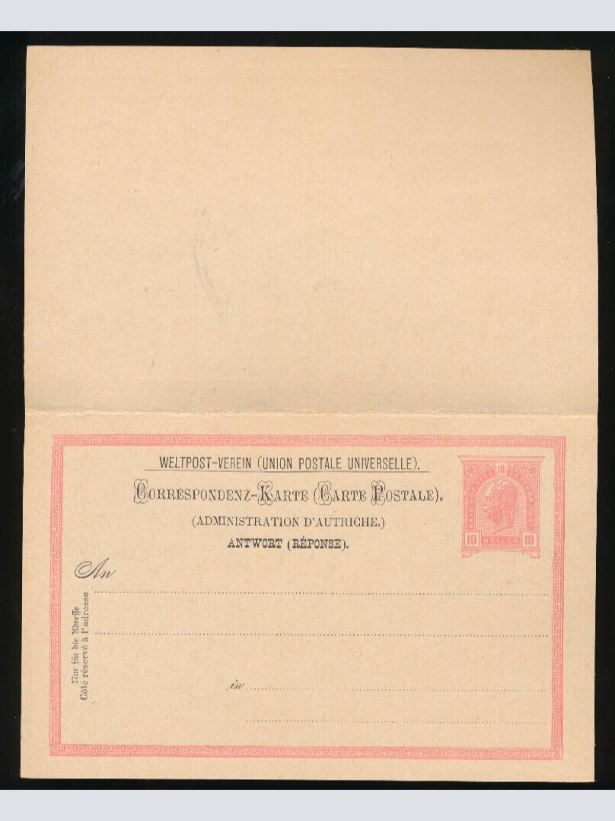 10 Heller Ganzsachen - Karte + Antwortkarte ungebraucht (3534)