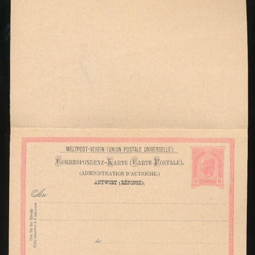 10 Heller Ganzsachen - Karte + Antwortkarte ungebraucht (3534)