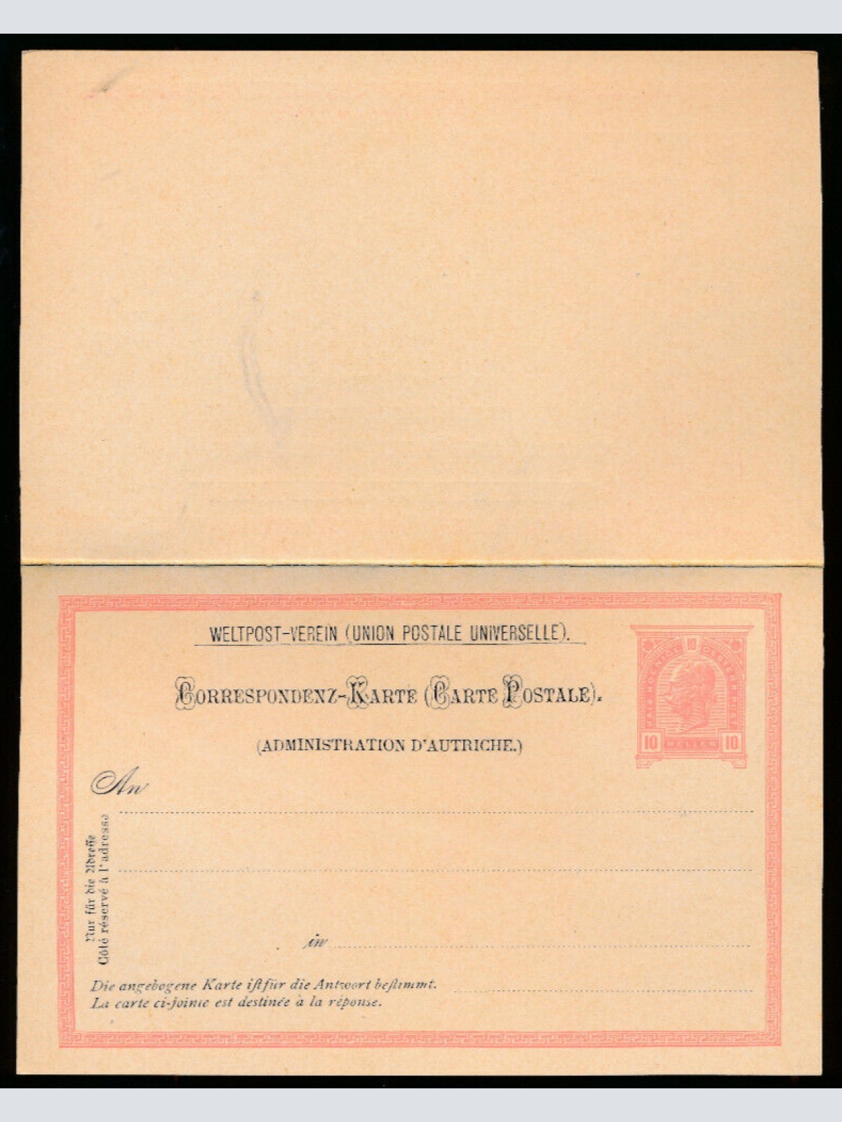 10 Heller Ganzsachen - Karte + Antwortkarte ungebraucht (3534)