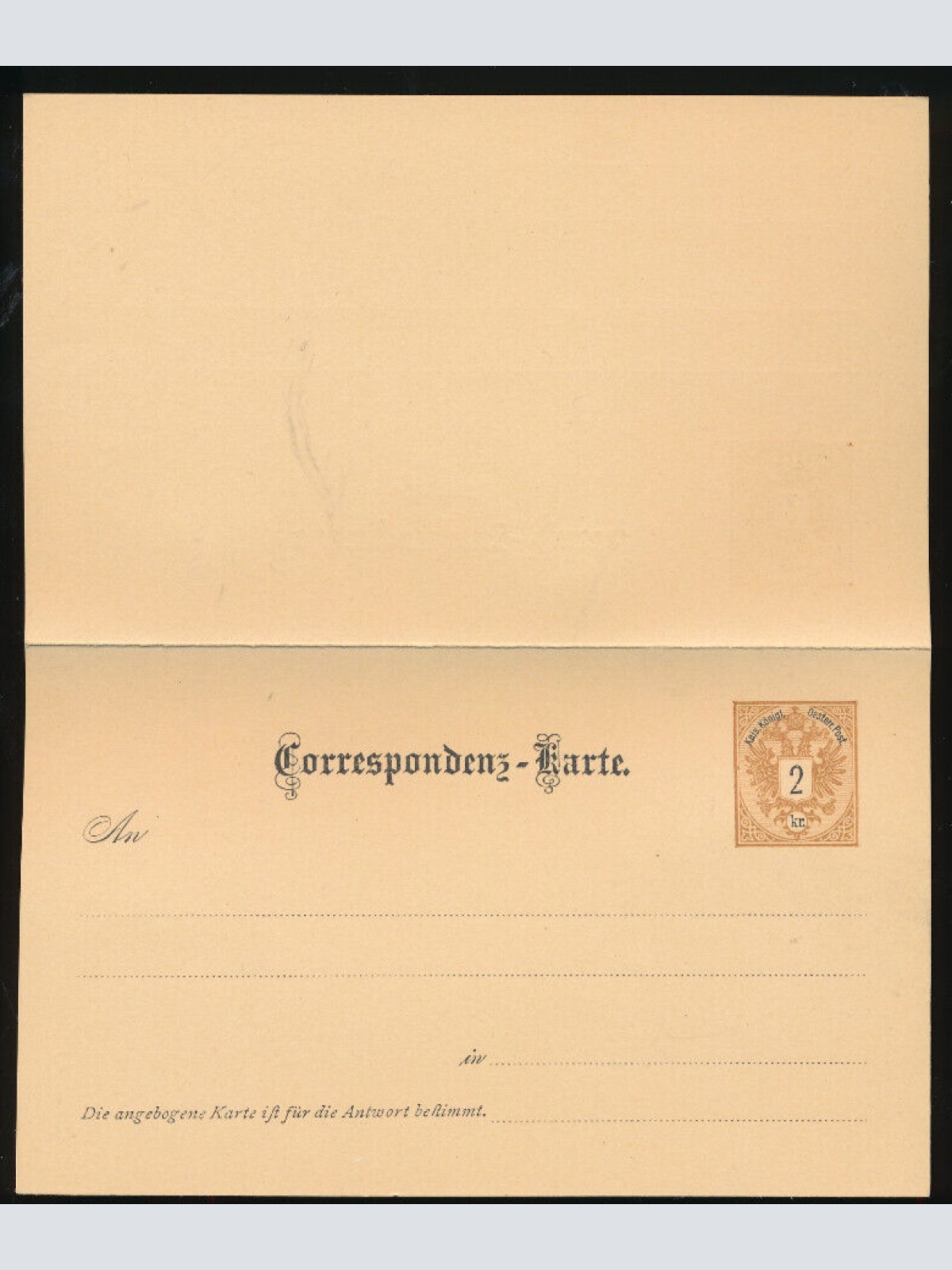 2 Kreuzer Ganzsachen - Karte + Antwortkarte ungebraucht (3532)