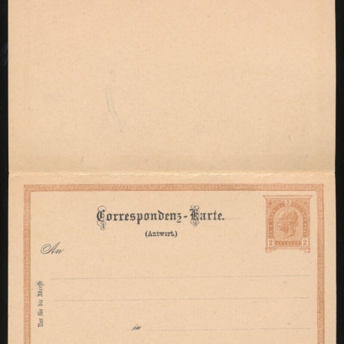 2 Kreuzer Ganzsachen - Karte + Antwortkarte ( Deutsch ) ungebraucht (3528)