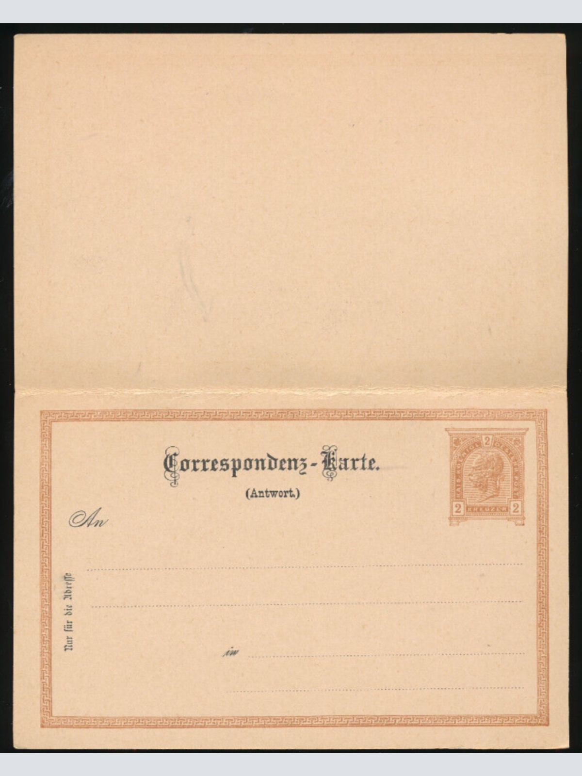 2 Kreuzer Ganzsachen - Karte + Antwortkarte ( Deutsch ) ungebraucht (3528)