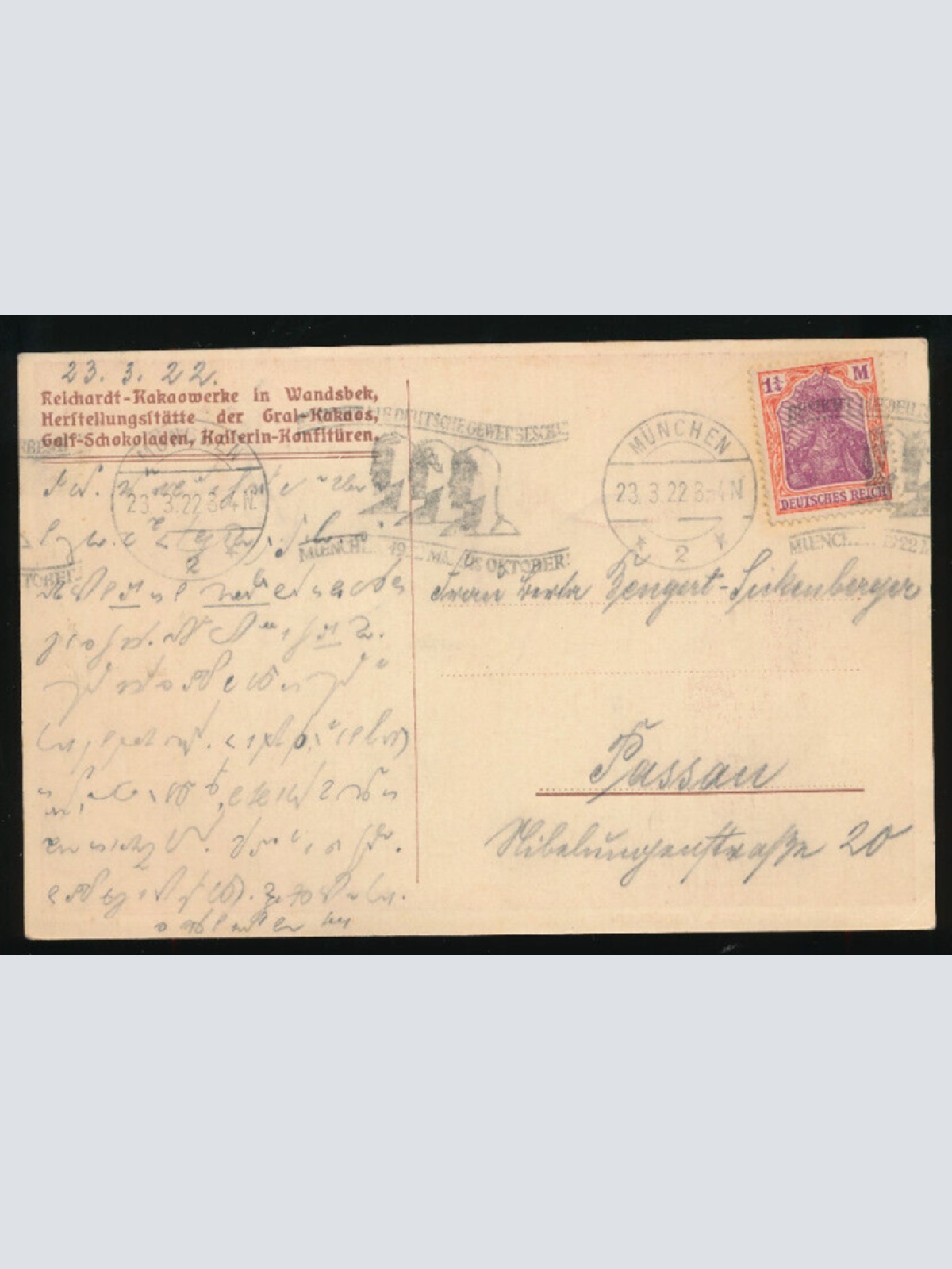 AK aus Wandsbek Reichardt Kakao Werk Hamburg (3503)