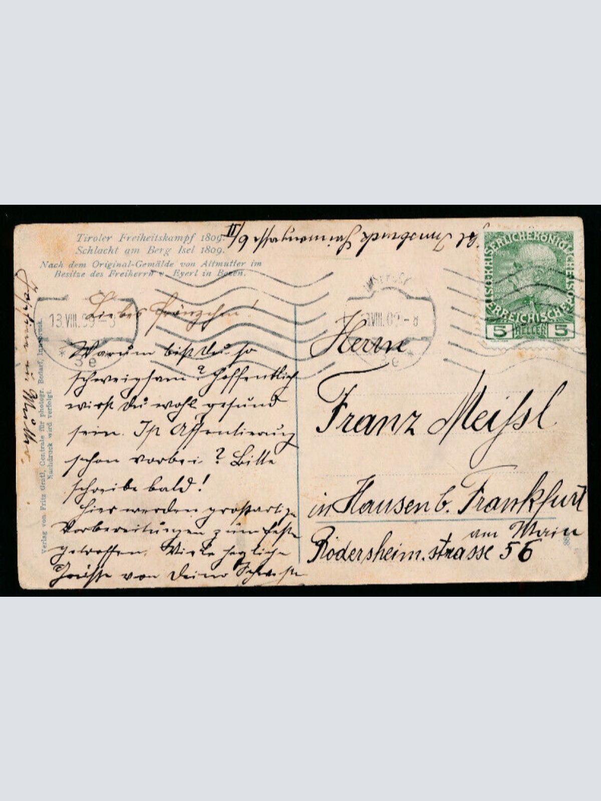 AK von der Schlacht am Berg Isel 1809 Tiroler Freiheitskampf 1809 Tirol (3667)