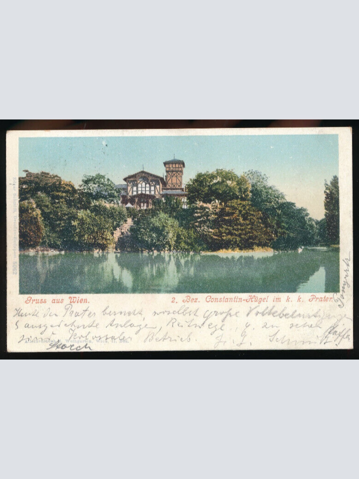 AK aus Wien K.K. Prater mit Konstantinhügel (3655)