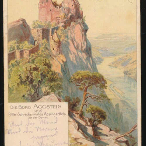 Künstler - Karte aus Aggstein die Burg Aggstein Niederösterreich (3660)
