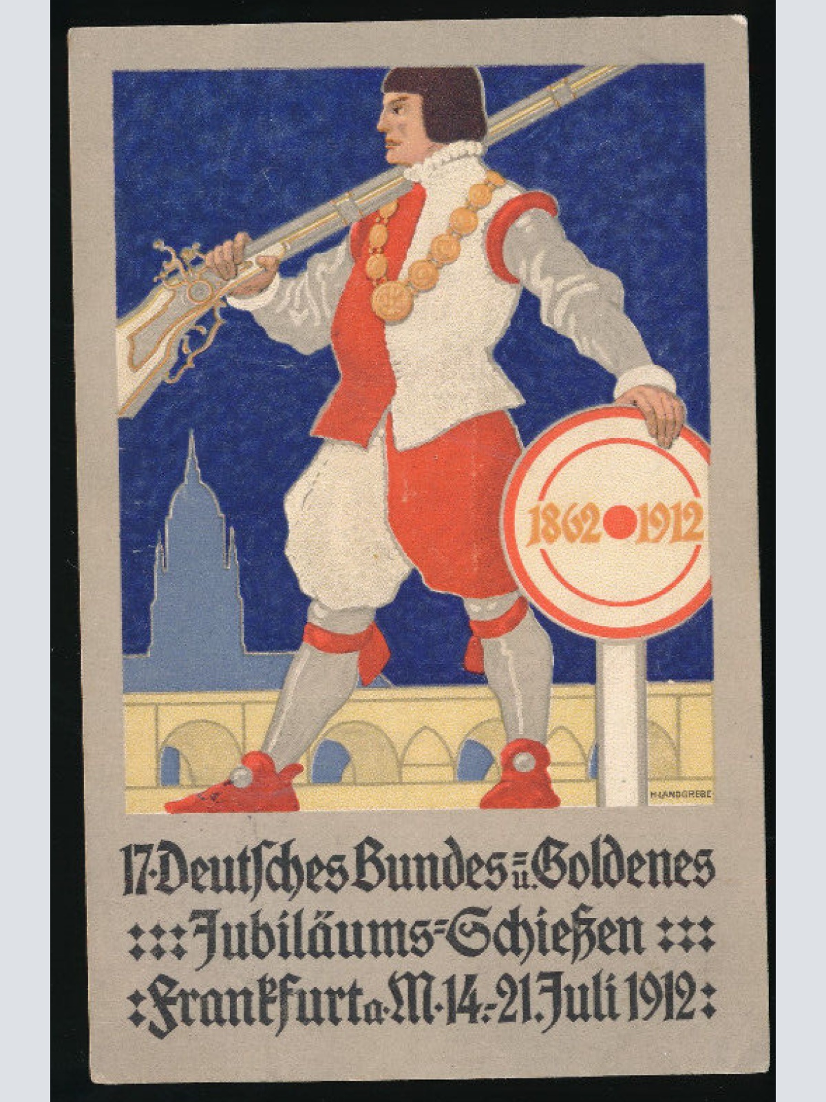AK 17. Deutsches Bundes Jubiläums Schießen in Frankfurt im Juli 1912 (3396)