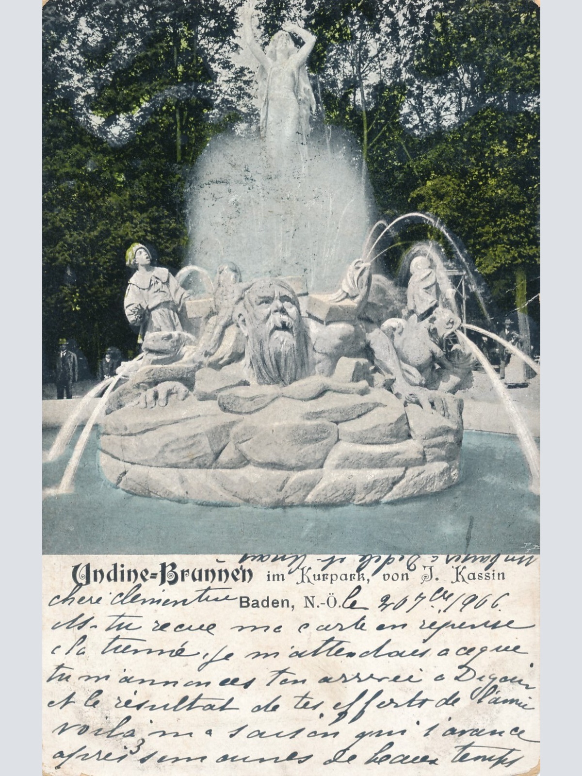 AK, Baden bei Wien, Udine Brunnen, Niederösterreich, Österreich (S251)