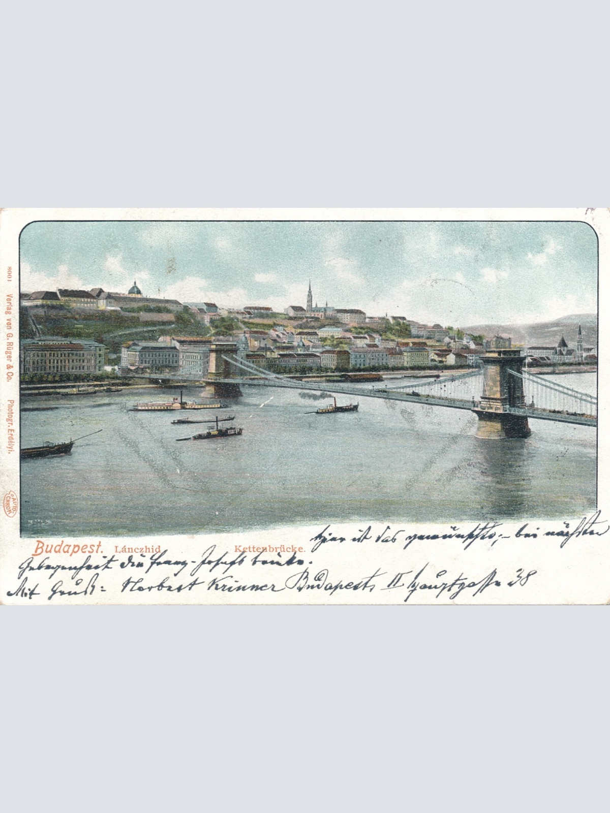 AK, Budapest, Kettenbrücke, Ungarn (S283)