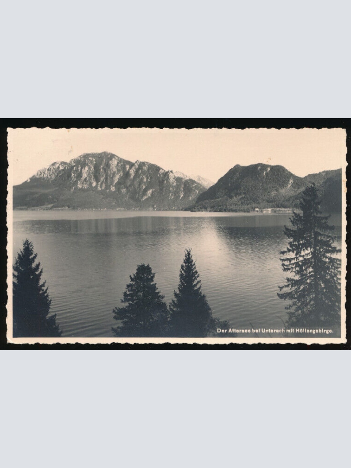 AK aus Unterach am Attersee mit See und Höllengebirge Oberösterreich (L3803)