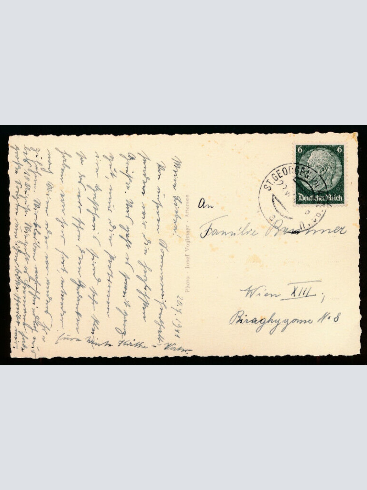 AK aus Unterach am Attersee mit See und Höllengebirge Oberösterreich (L3803)