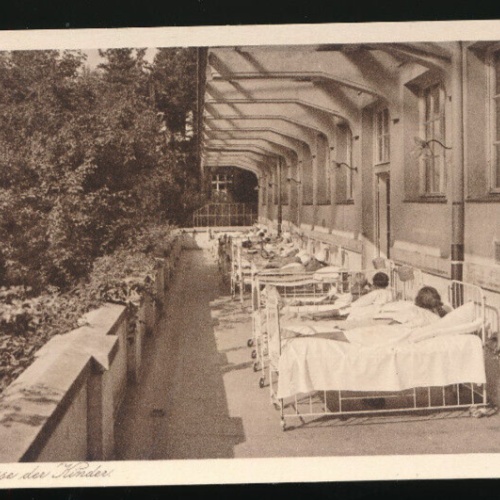 AK aus Grimmenstein Heilanstalt Liegeterrasse der Kinder Niederösterreich (3973)