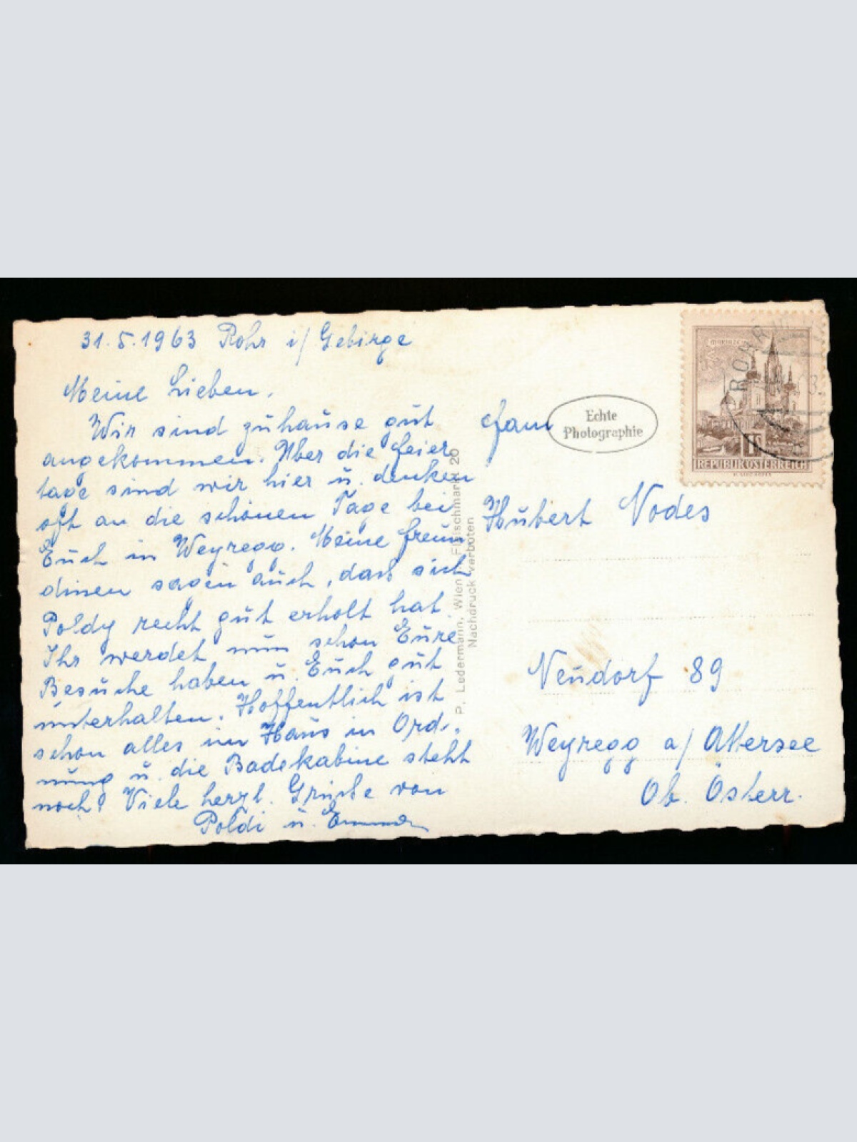 AK aus Rohr im Gebirge Niederösterreich (3908)