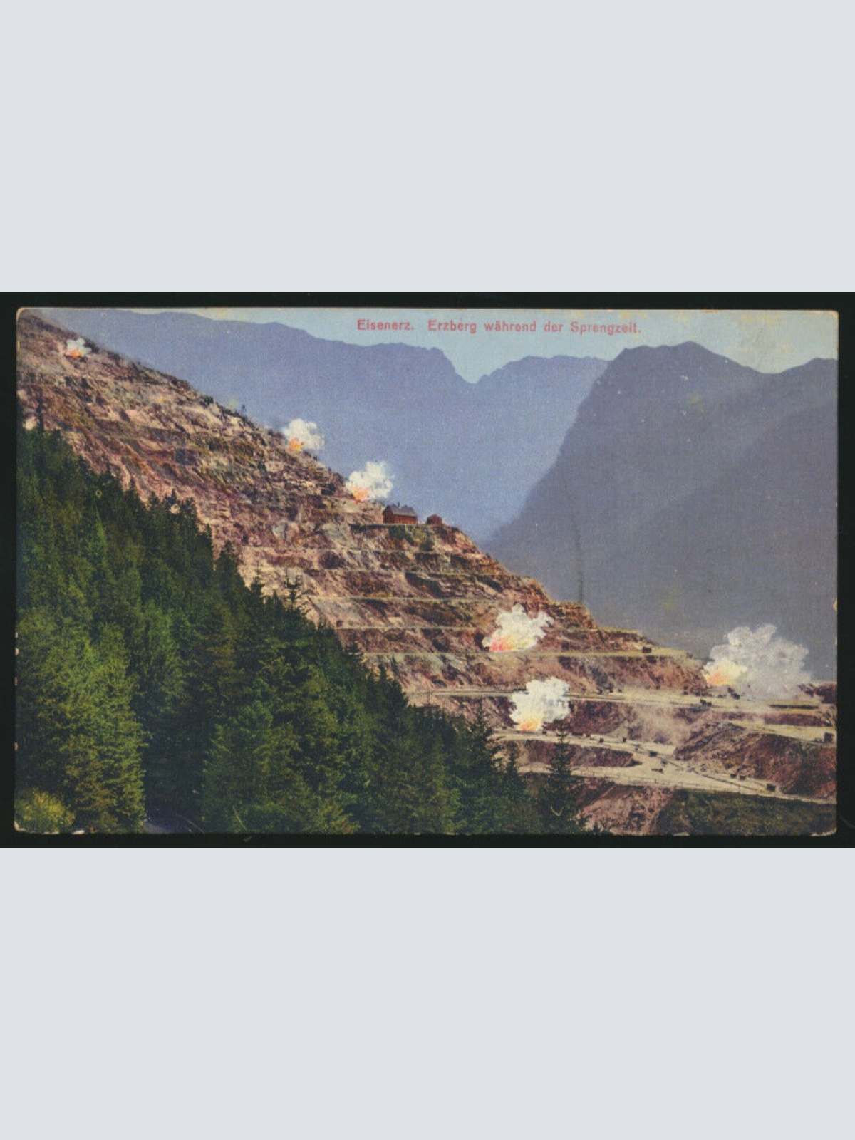 AK aus Eisenerz Sprengungen am Erzberg Steiermark (3783)