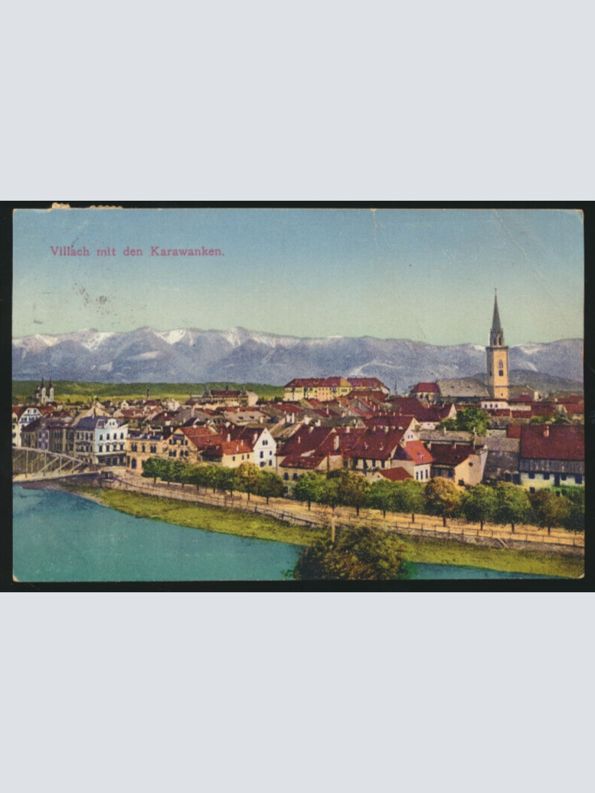 AK aus Villach mit den Karawanken Kärnten (3744)