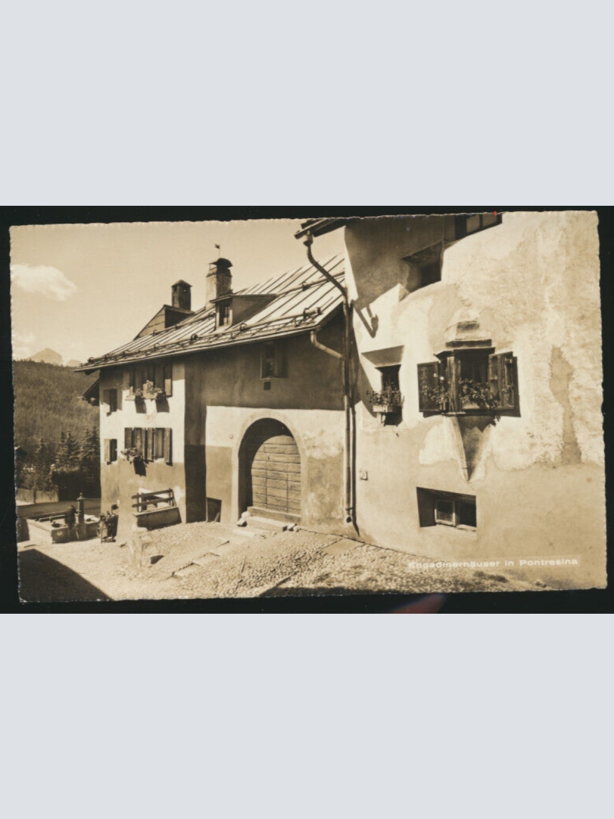 AK aus Pontresina Engadinerhäuser Kanton - Graubünden Schweiz (3747)