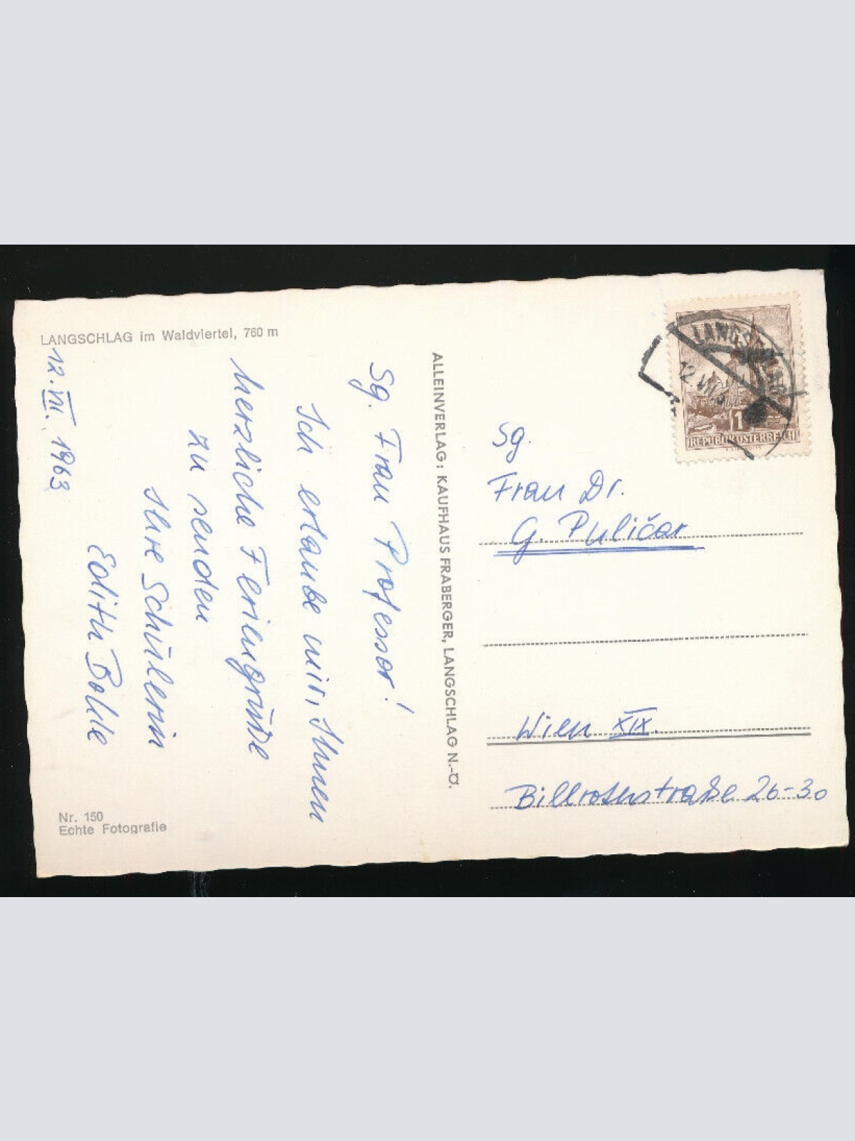 AK aus Langschlag im Waldviertel Niederösterreich (3714)