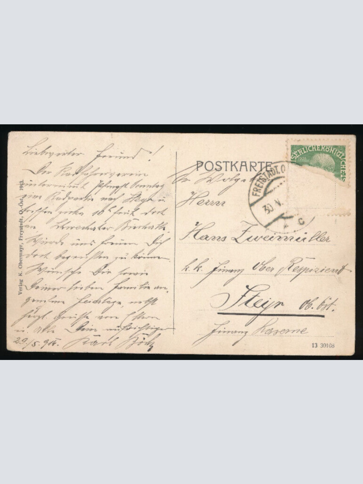 AK aus Freistadt Hauptplatz Oberösterreich (4224)