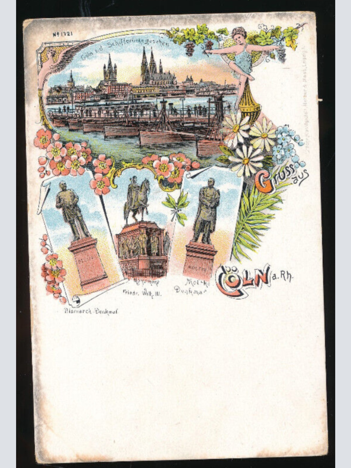 Litho - Karte gruss aus Cöln - Köln Nordrhein - Westfalen (4050)