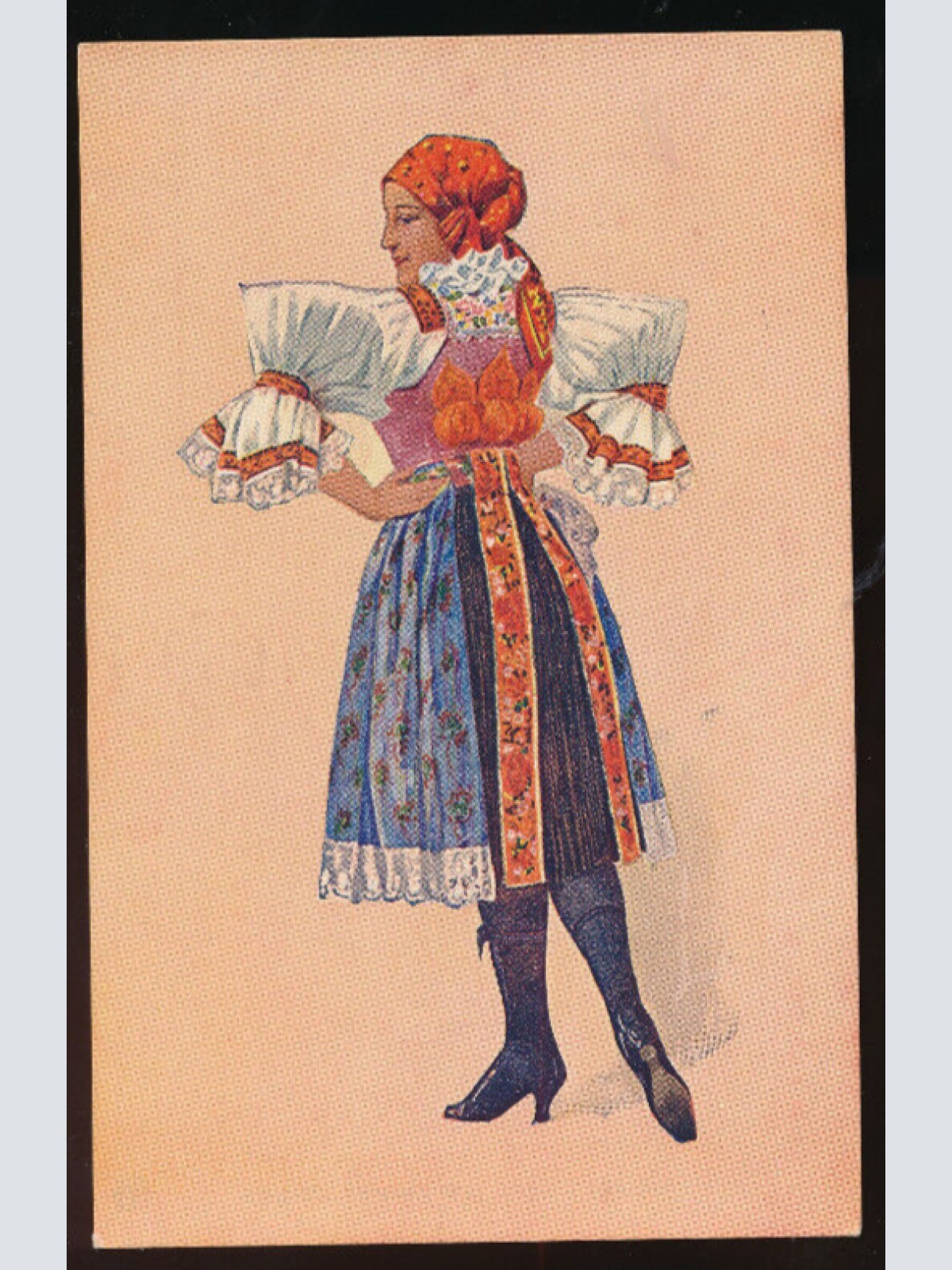 Künstler- Karte von K. Simunka Ungarische Tracht, Devce z Uh. Ostroha (4389)