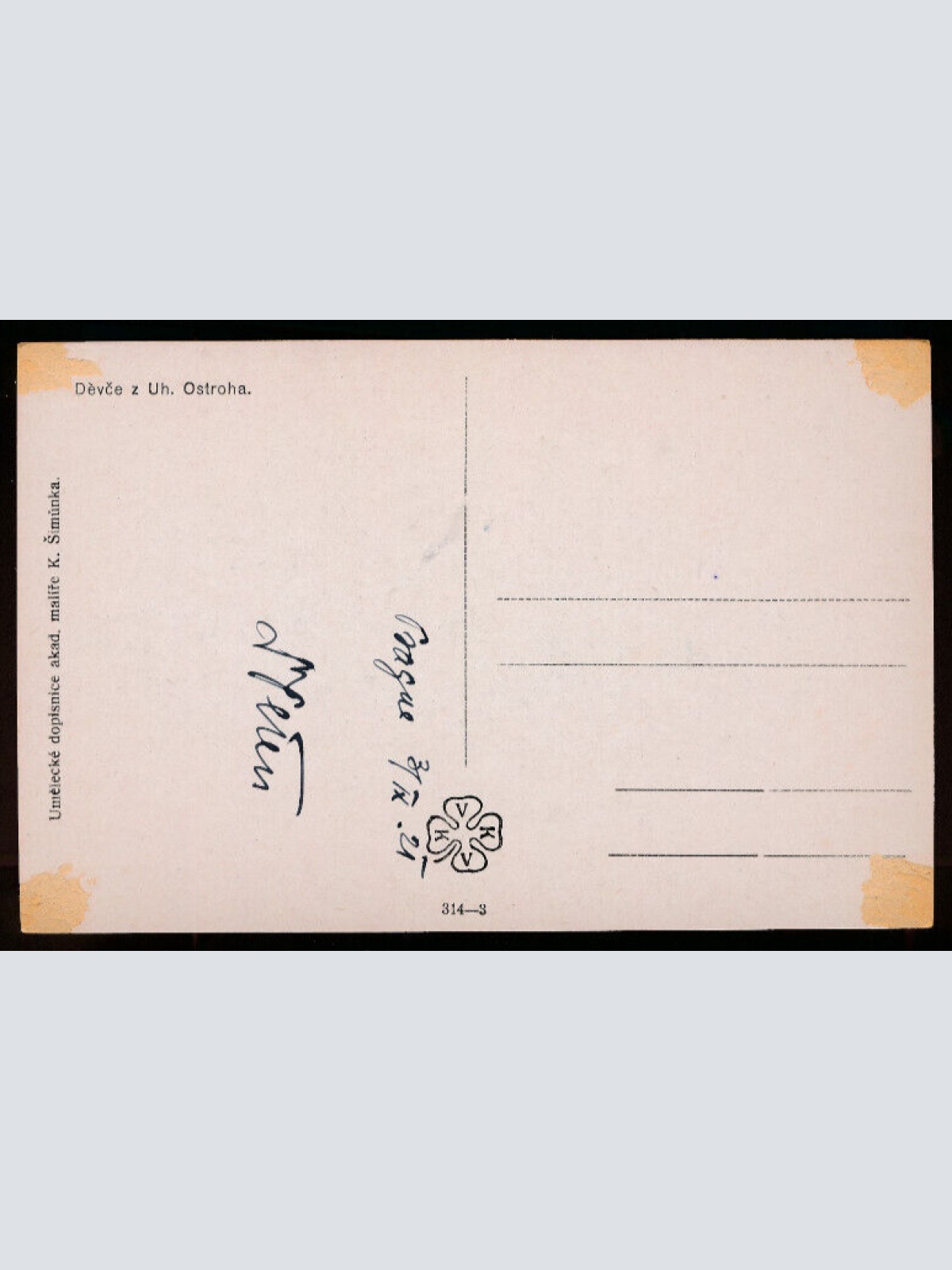 Künstler- Karte von K. Simunka Ungarische Tracht, Devce z Uh. Ostroha (4389)