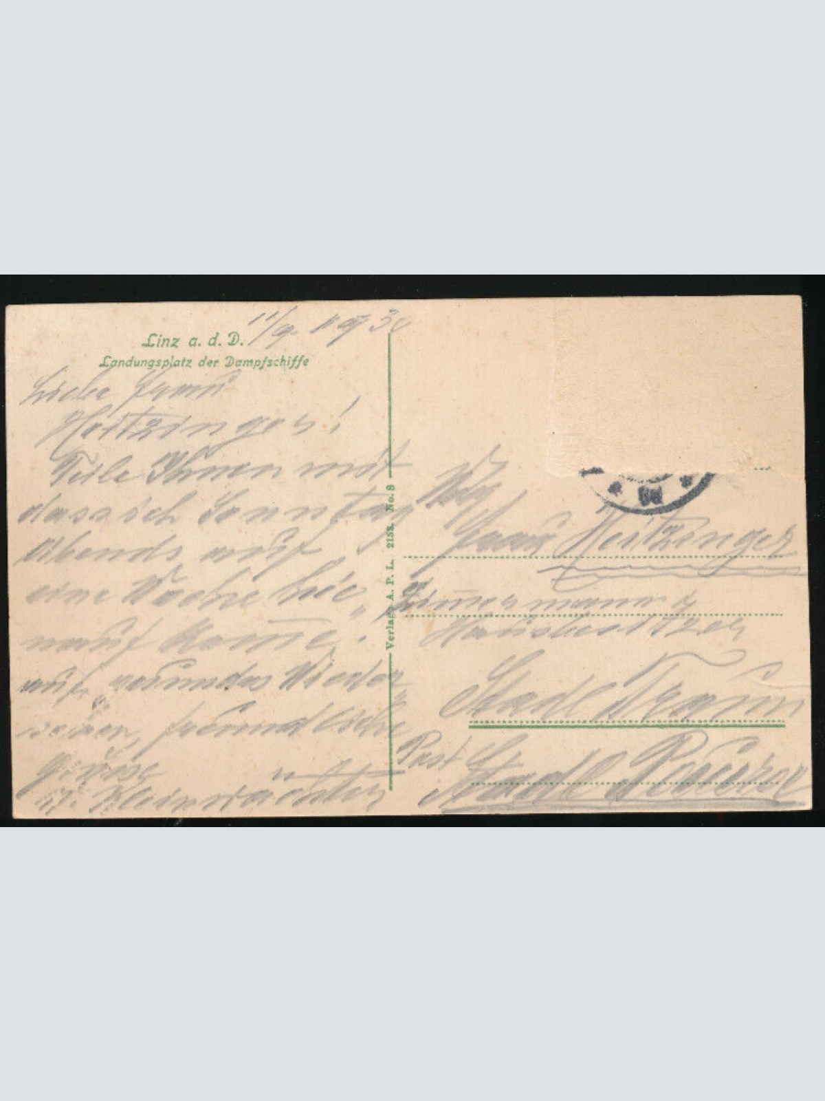 AK aus Linz an der Donau Landungsplatz der Dampfschiffe Oberösterreich (4121)
