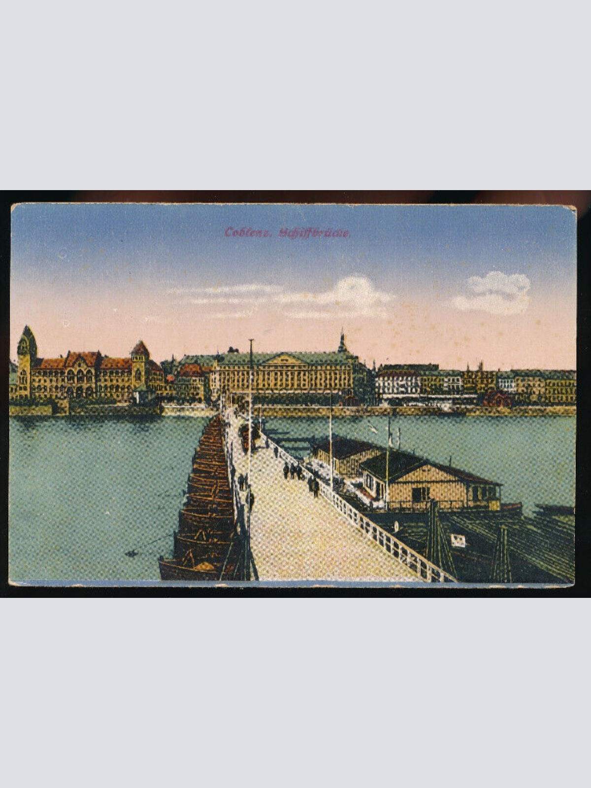 AK aus Coblenz mit Schiffbrücke Rheinland - Pfalz (4638)