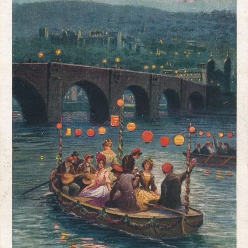 AK, O. Herrfurth, Alt Heidelberg, du feine, Mondschein-Karte (S477)