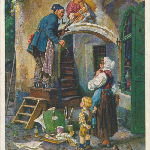 AK, J. Frank, Die gute alte Zeit, Beschauliche Arbeit (S468)