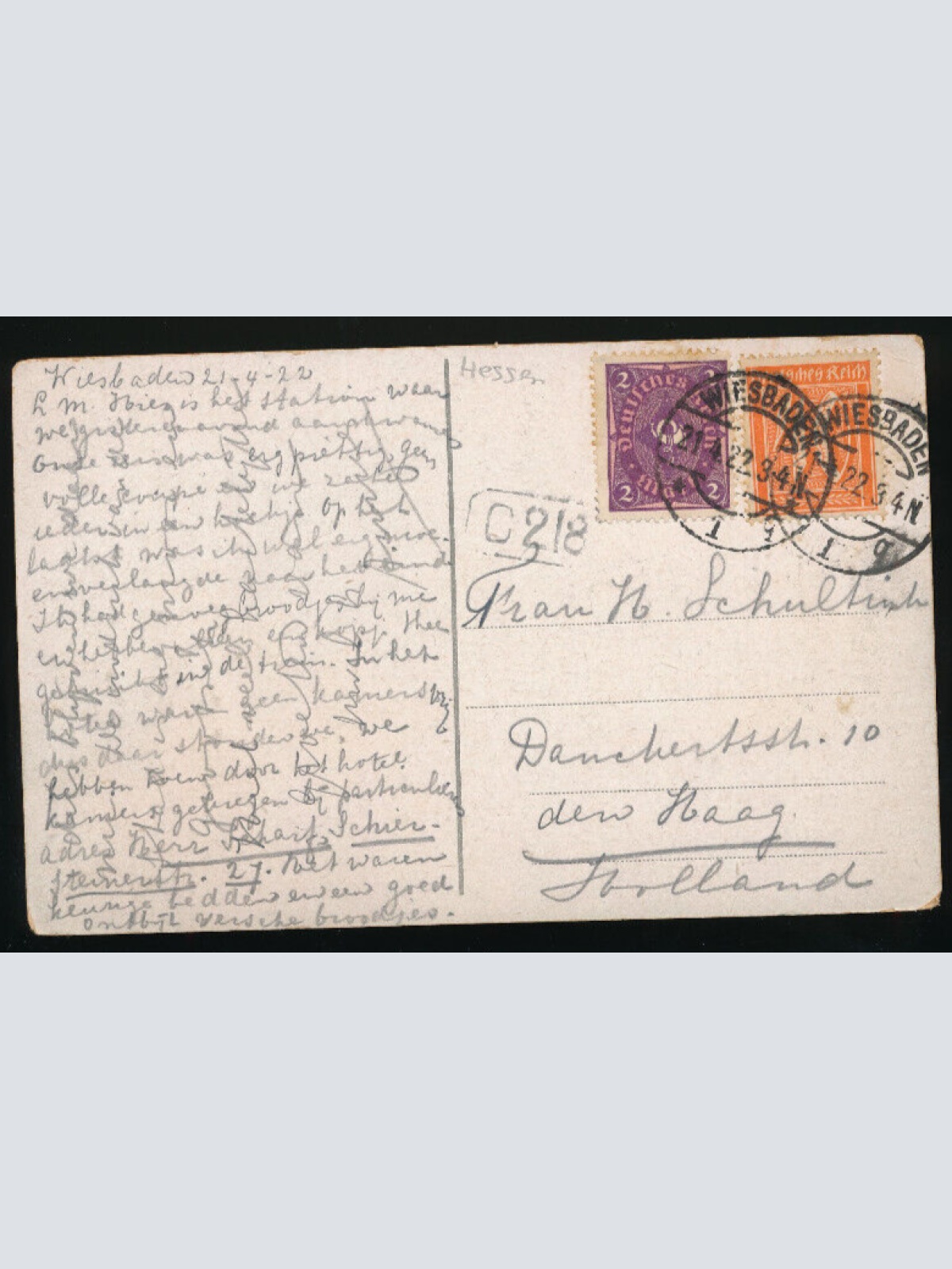 AK aus Wiesbaden mit Hauptbahnhof Hessen (4726)